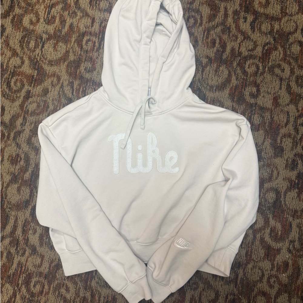 Nike Cropped Embroidered Logo Hoodie